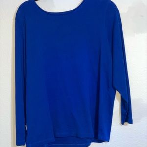 Blue 2X Christopher & Banks Long Sleeve Tee NWoT